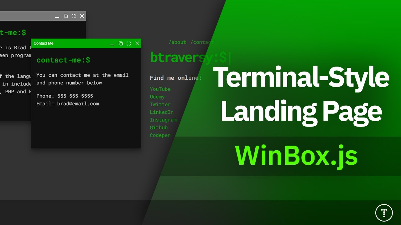 Terminal Style Landing Page | WinBox.js