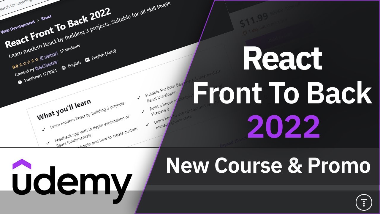 Udemy Course Alert! React Front To Back 2022