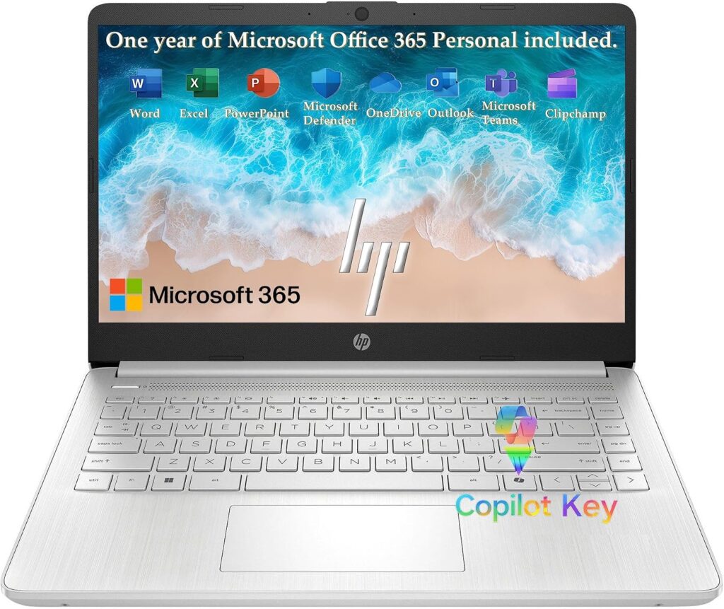 HP 2027 Everyday Laptop, Intel CPU, 128GB Storage, Copilot AI, Office 365